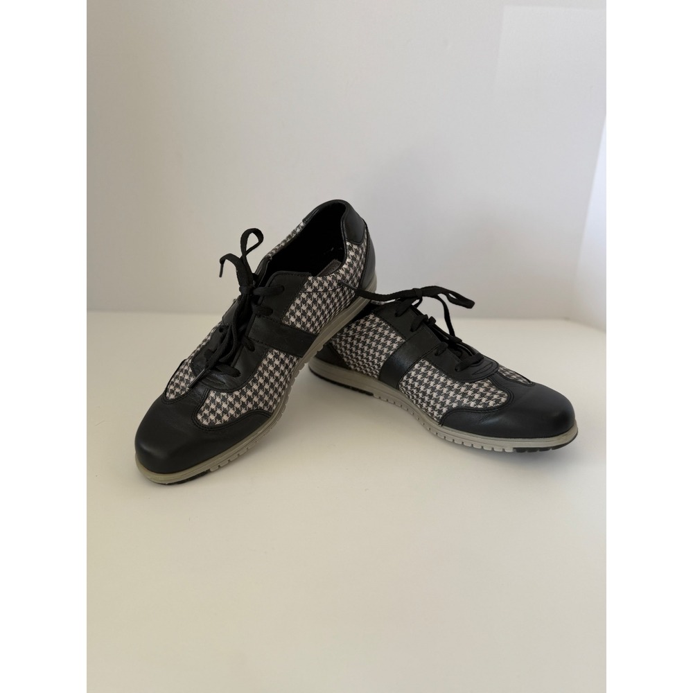 FootJoy‎ Casual Collection Houndstooth Golf Shoes Black White Leather 97720 7.5M